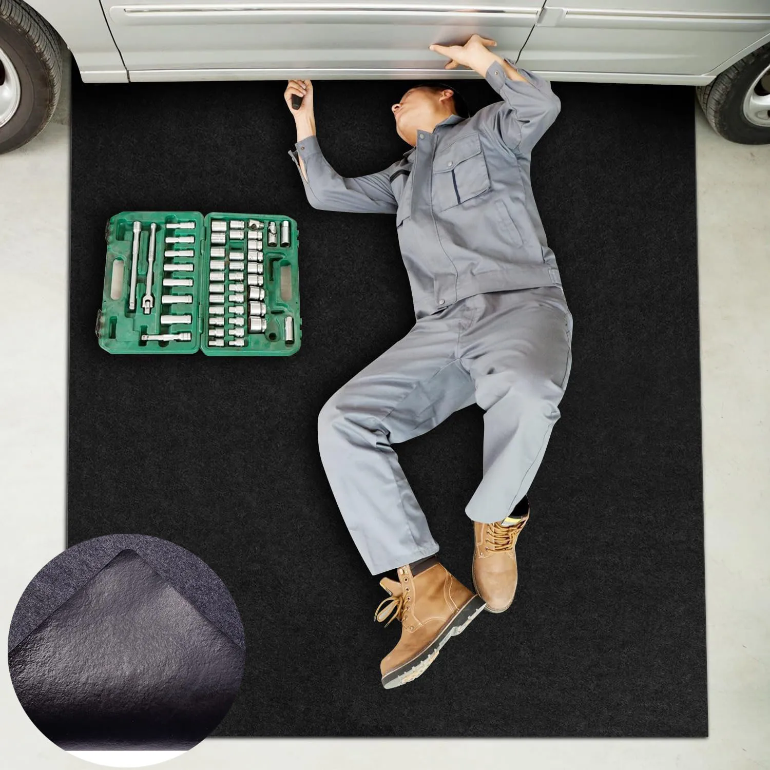 Garage Maintenance Floor Mat Premium Oil Spill Mat for Under Car Highly Absorbent Protect Floor From Oil Drips Spills Stains