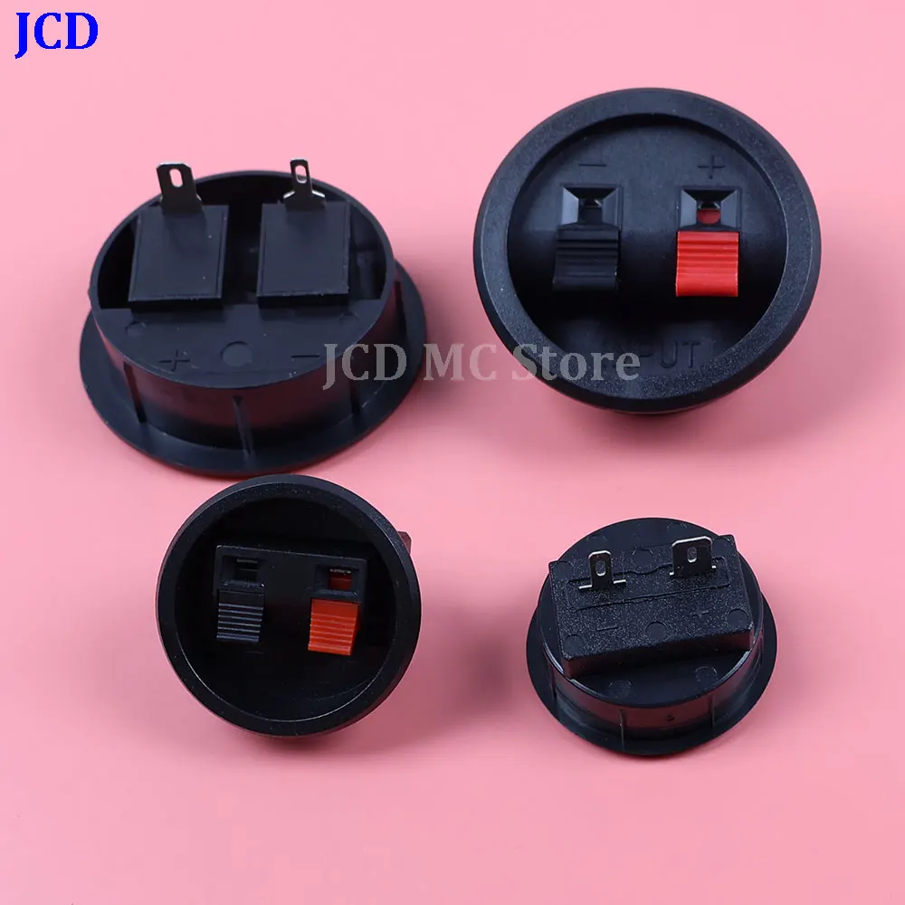 1-10PCS Speaker Terminal Board Plate Round 2 Way Spring Clip Binding Spring Post 2-Position Circular Terminal Connection