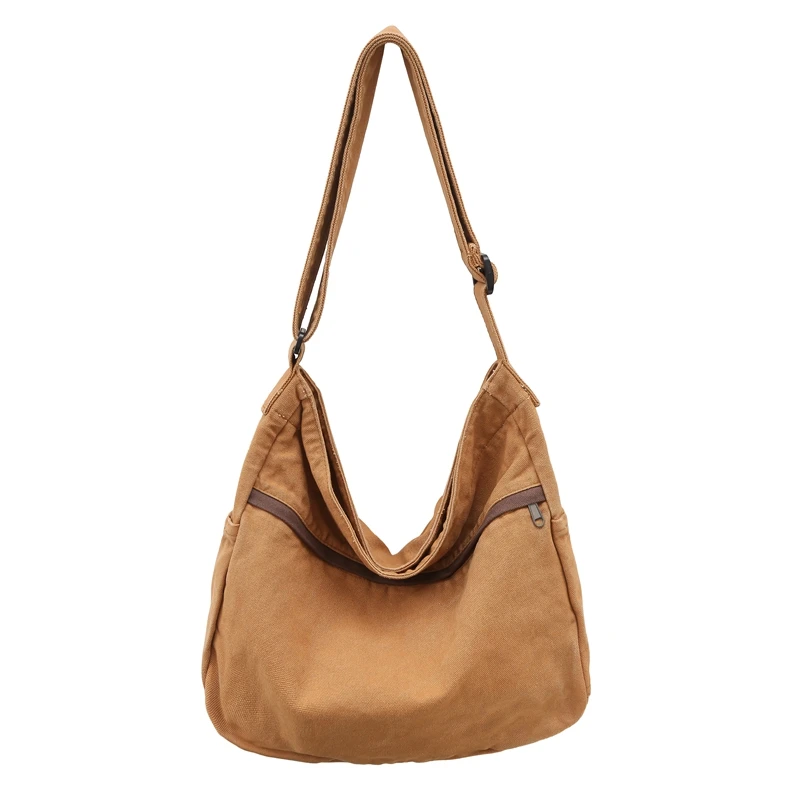 100% Cotton Shoulder Bags For Women Korea Style Fabric Crossbody Bags Lager Capacity Canvas Casual Totes Unisex Leisure Packages