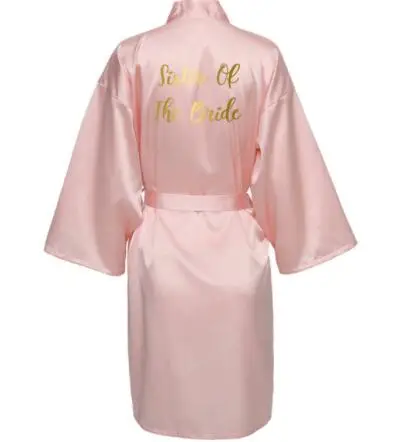 Satin Silk Bride Robe Wedding Robe Bride Bridesmaid Dressing Gown Bridesmaid White Robes Satin Gold Font Gown