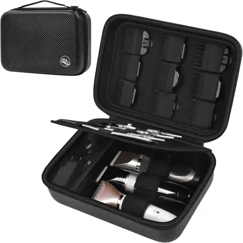 Portable Clipper Storage Bag for Hair Trimmers and Supplies, Organizer Box with Guard Grooming Kit - Black