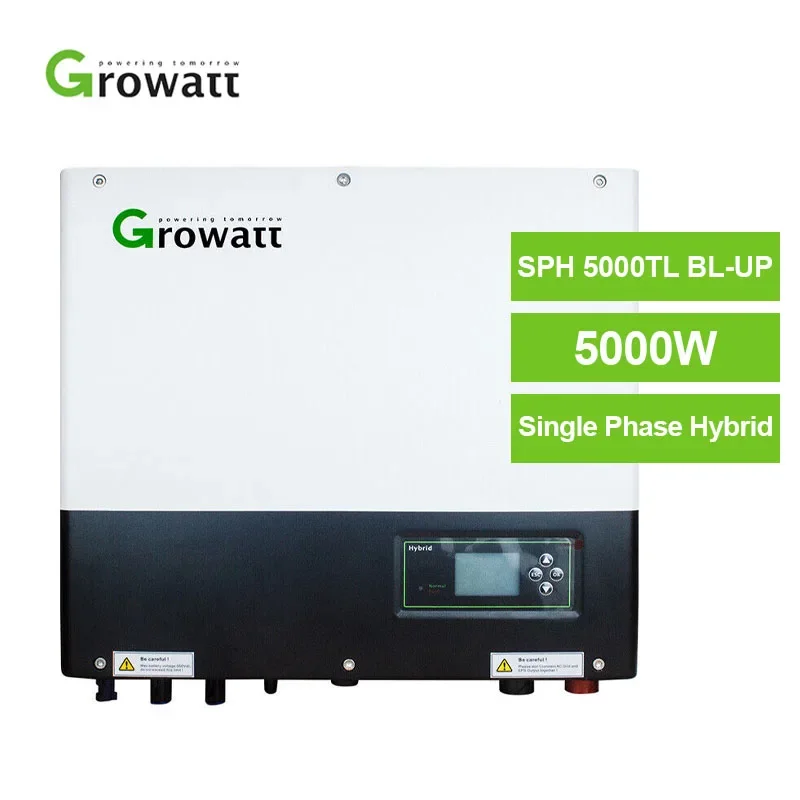 

Growatt SPH 5000TL BL-UP Single Phase Hybrid Solar Inverter 5000W Photovoltaic System With 2 MPPT 230V 27A 97.2% IP65