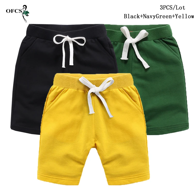 Best Seller Kids Shorts 2-12Years Old Student Sweatpants New Children\'s Casual Short Classic Different Color 3Pcs/Lot Beach Pant