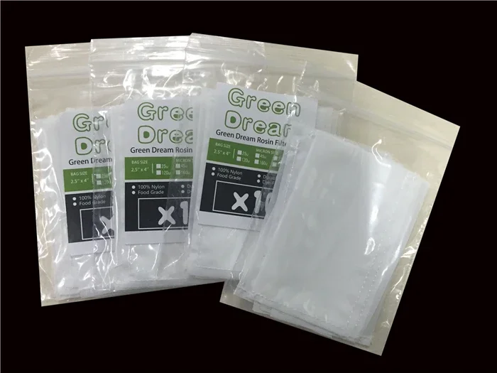 Nylon Mesh Rosin Press Saco de filtro de chá, 25, 90, 120, 160 Micron, 2,5x4 Polegada, 30pcs