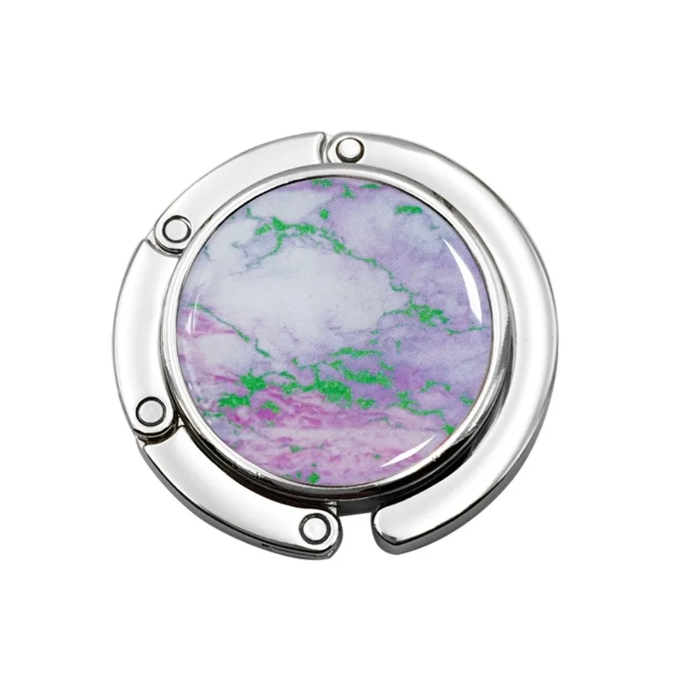 Fashion Foldable Handbag Hook Marble Pattern Portable Briefcase Hanger Creative Durable Bag Holder for Table