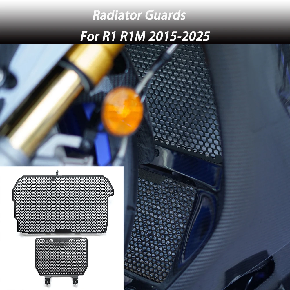 Motorcycle Radiator Guard Grill Cover Water Tank Cooler Bezel Protector For Yamaha R1 R1M 2015-2025