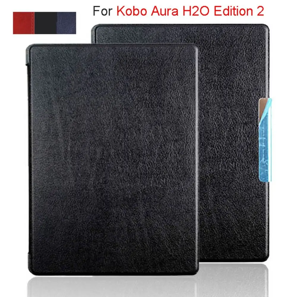 Auto Sleep/Wake 6.8inch E-Reader Case Anti-fall Scratch-proof Back Cover Shockproof Leather for Kobo Aura H2O Edition 2