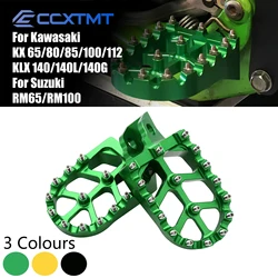Motorcycle CNC Foot Pegs Dirt Bike Footrest Pedal For Kawasaki KX85 2001-2023 For Suzuki RM65 2003-2005 RM100 KX65 2000-2023