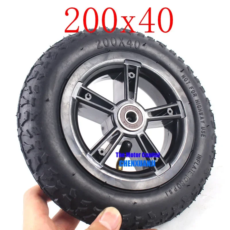 New Tire and Wheel Hub 200X40 with A Bent Angle Valve Stem Electric Bicycle Tyre  Scooter Motorcycle