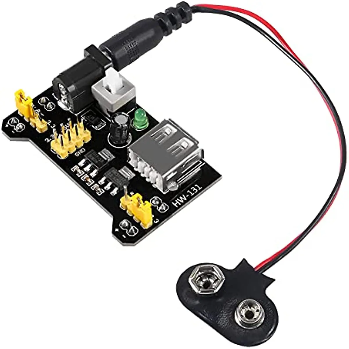 4 pces mb102 placa de pão módulo de alimentação dc 6.5-12v usb com 9v bateria clipe cabo de alimentação 2.1x5.5mm macho dc plug para arduino