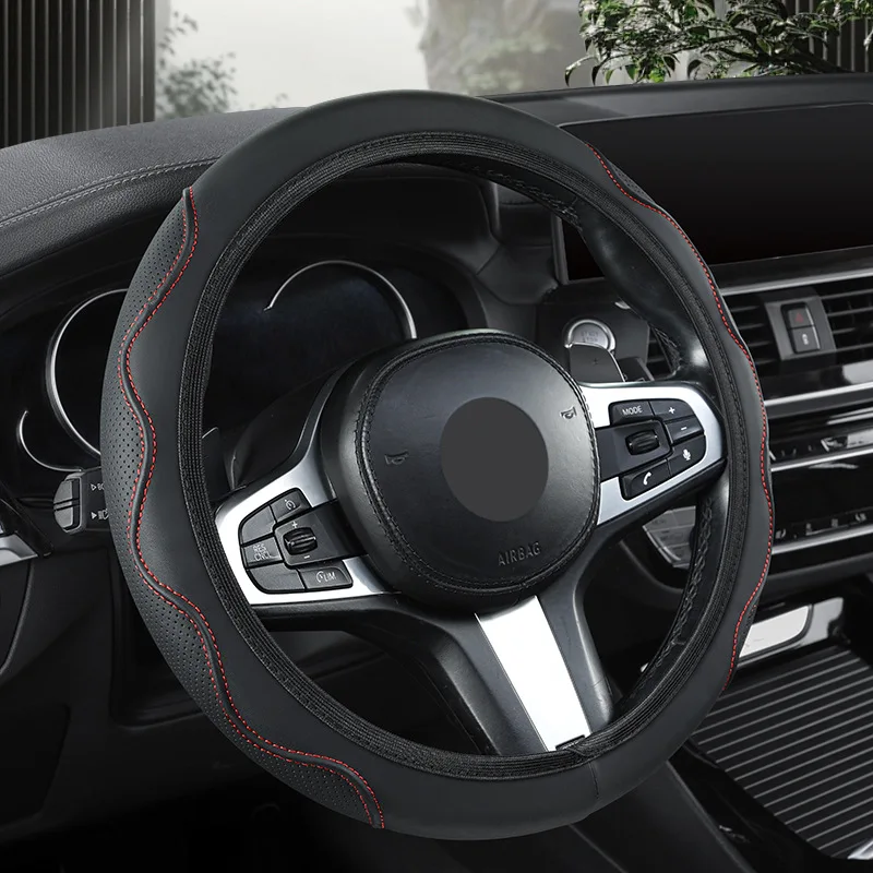

Simple leather four seasons elastic belt car steering wheel cover no inner ring car handle cover