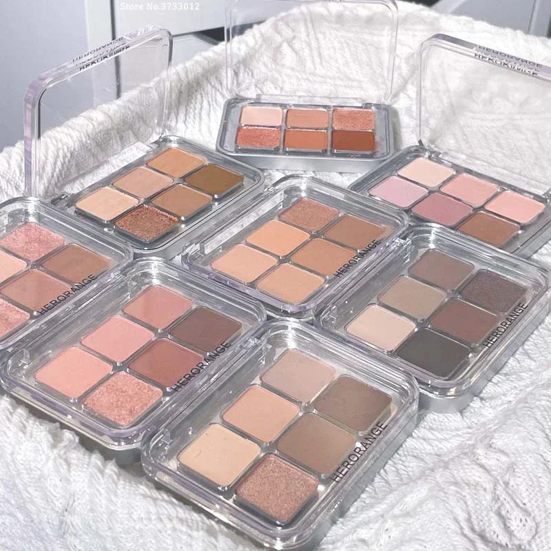 6-kolorowa matowa paleta cieni do powiek szara róża połyskujący brokat kolor ziemi niski nasycenie pigment cieni do powiek długotrwałe kosmetyki