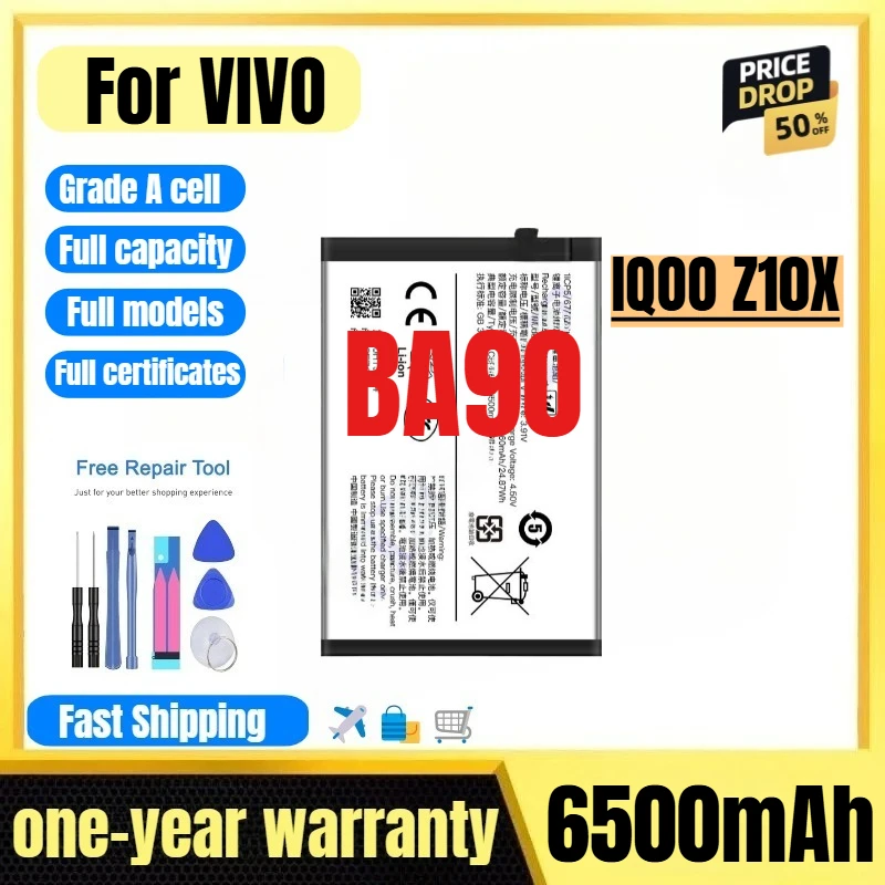 

BA90 for VIVO IQOO Z10X Mobile Phone Battery High Quality High Capacity Battery Replacement Bateria Grade A Cell with Tools