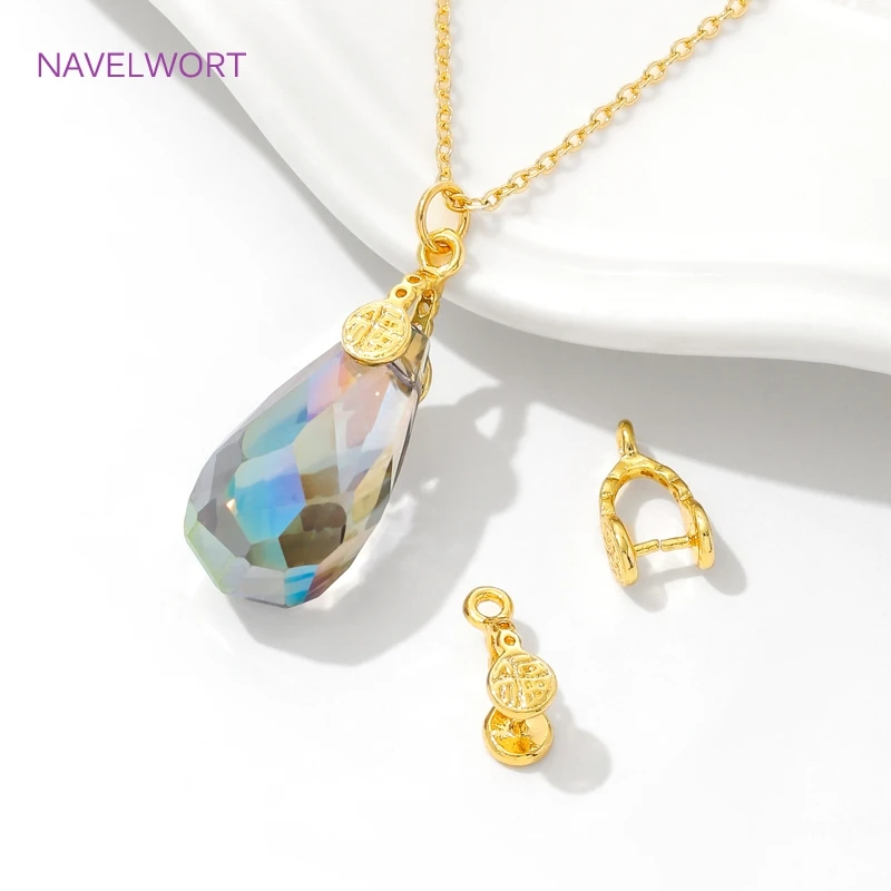 10/20 قطعة مشبك نحاسي قرصة كليب الكفالات موصلات 18K مطلية بالذهب قرصة قلادة الكفالات ل عقد دي اي واي صنع المجوهرات اكسسوارات