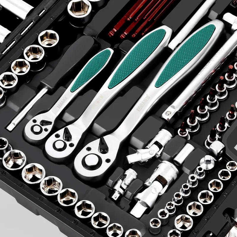 222 Piece Set of 72 Teeth Matte Auto Repair Tool Set Repair Car Repair Socket Wrench Tools