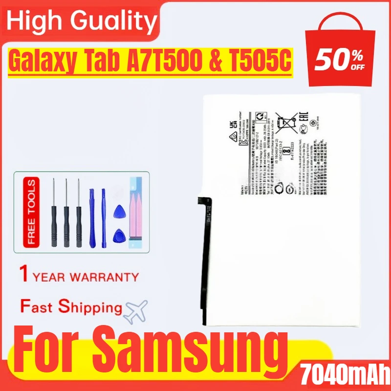 SCUD-WT-N19 for Samsung Galaxy TAB A7 T500 T505C Tablet Battery High Capacity Battery Replacement Bateria with Tools