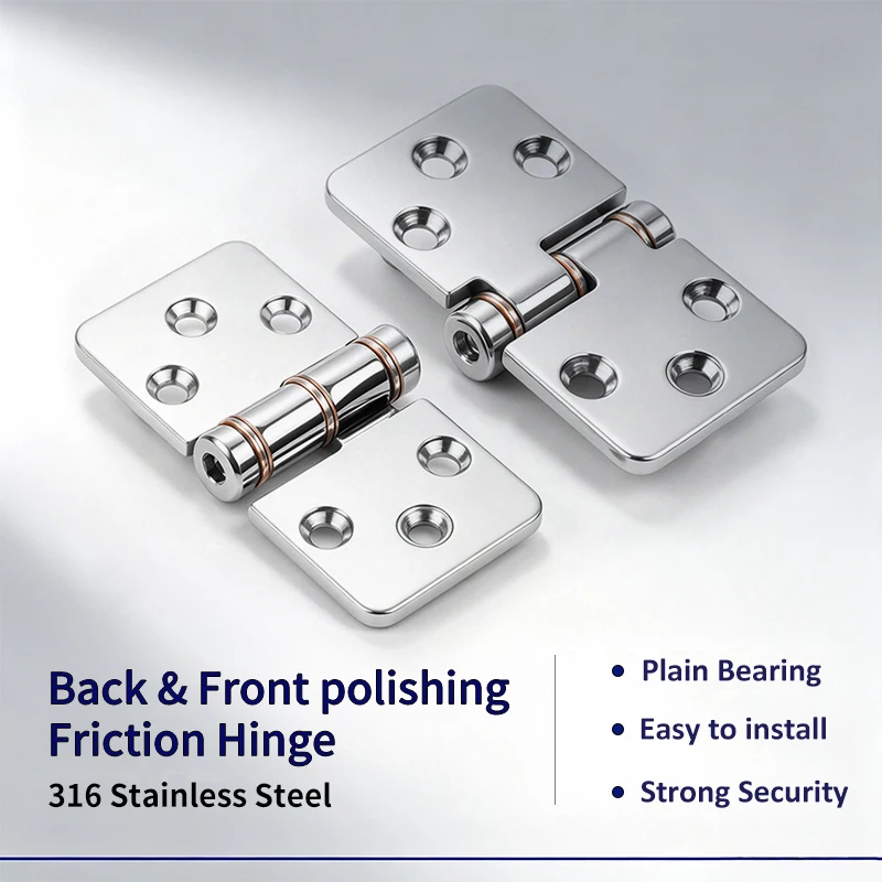 1Pc 316 Stainless Steel Thickened Mirror Polished High Resistance Damping Friction Hinge for Marine Boat Hardware Accessories