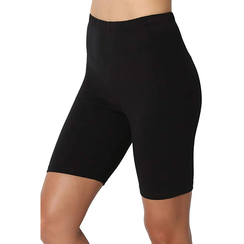 Shorts de motociclista casual fino de cintura alta feminino, calça justa verão, shorts ciclismo preto, moda ioga fitness