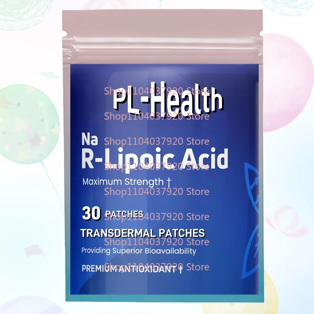 

30 Patches R-Lipoic Acid Transdermal Patches Support Nerve Health, Liver Detox, Antioxidant, Metabolism Cell Energy, Anti-Aging