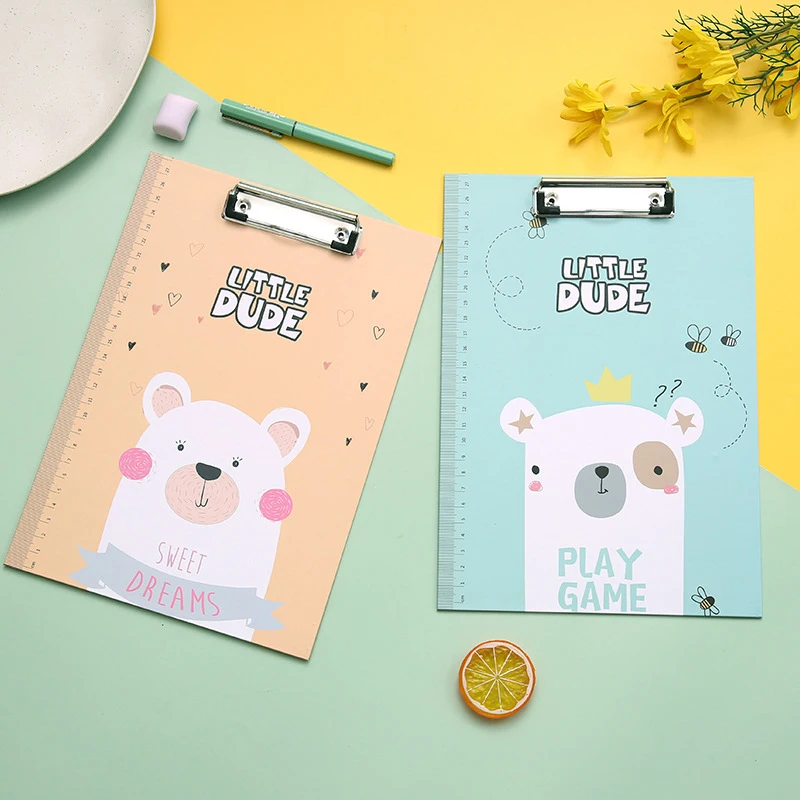 Clipboards With Side Ruler Cute Durable Strong Flat Clip Office Supplies For Office Students