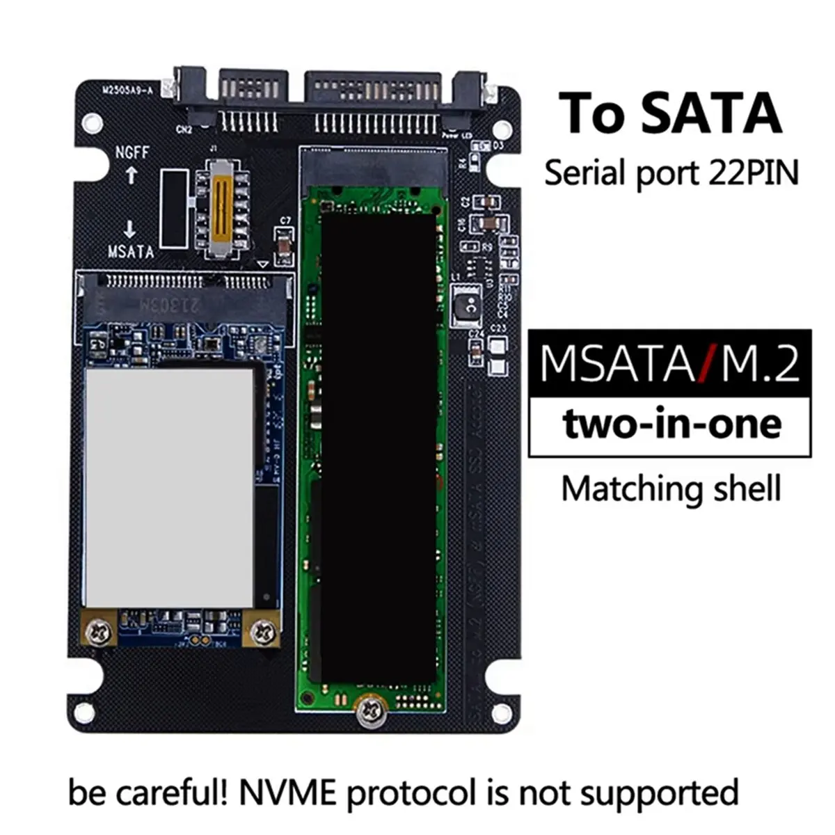 【~ New A88T】NGFF to SATA 3 External HDD Enclosure MSATA SSD Adapter M.2 SATA Protocol Adapter Board
