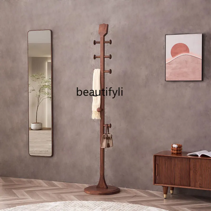 Solid Wood Hanger Floor Bedroom Coat Rack Household New Chinese Vertical Ultra Narrow Clothes Rack