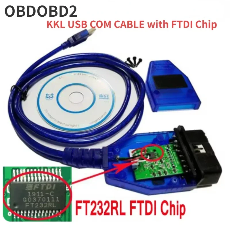 2024 New VaG-COM KKL OBD Fault Diagnosis Instrument with FTDI FT232RL Chip USB Interface  for VaG KKL 409.1 Diagnostic Cable