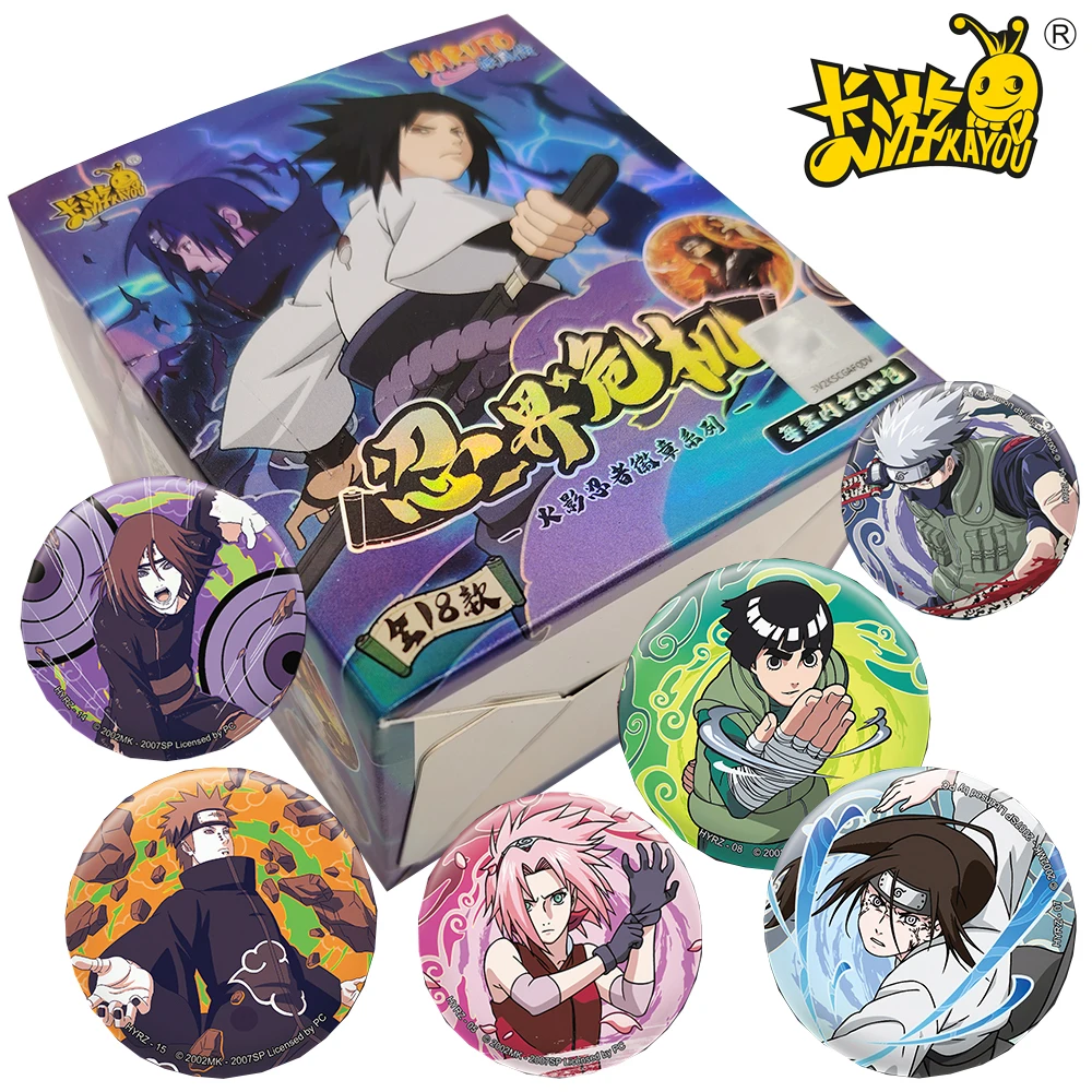 

Kayou Genuine Naruto Badge Premium Tinplate Peripheral Collectible Haruno Sasuke Hatake Kakashi Anime Characters Goods Gifts