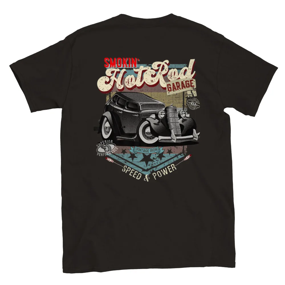 

Smokin' Hot Rod Garage - Back Print - Classic Unisex Crewneck T-shirt