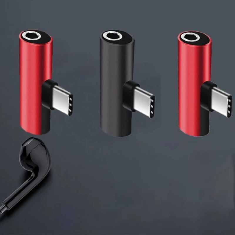แปลง USB C ถึง 3.5 มม.แจ็คหูฟังอะแดปเตอร์ชาร์จ USB C ถึง Aux-Audio Dongle Dropship
