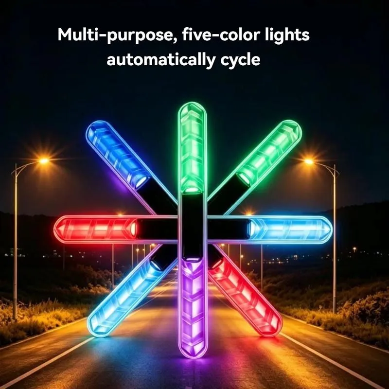 Solar Car Door Anti-collision Warning Light Colorful LED Flashing Safety Motorcycle Decorative Light Strip Night Driving Signs