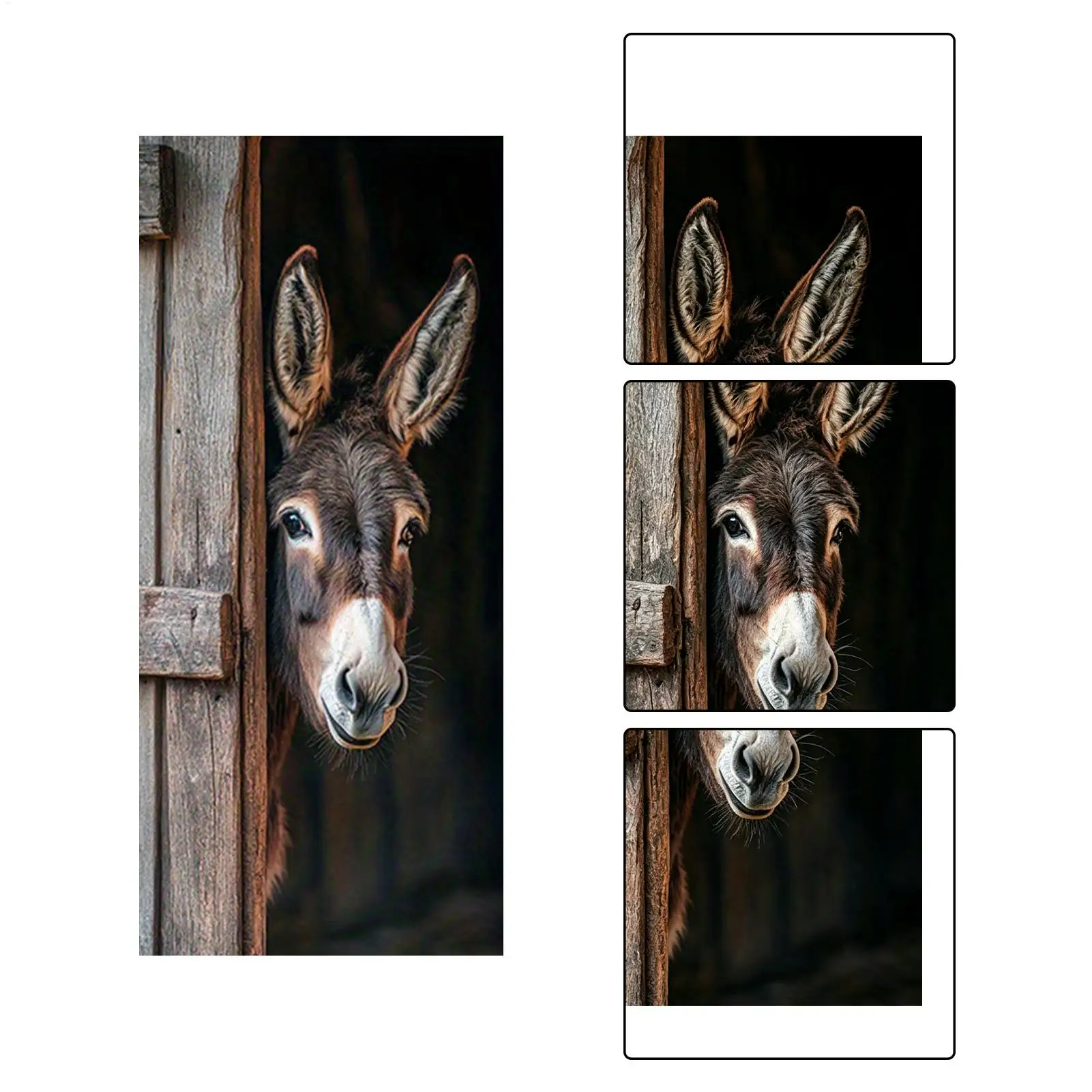 2D Flat Printing 1pc Trash Can Sticker 31x70cm Cute Donkeys Theme Wallpaper Self-Adhesive Suitable For Garbage Bins, Walls, Home