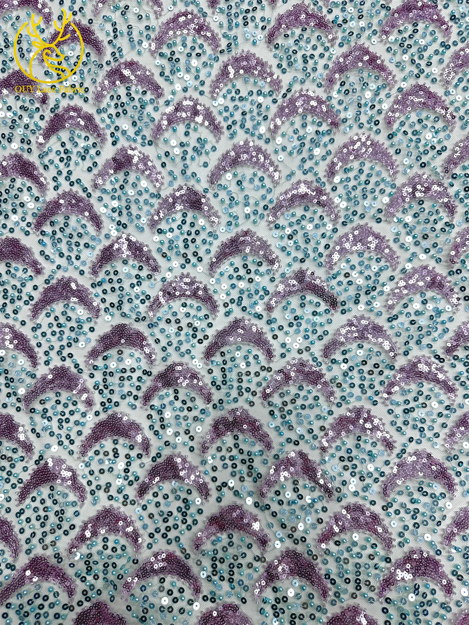 2026 Afrikanischer Pailletten-Spitzenstoff 5 Yards Hochwertiger Nigerianischer Perlen-Tüll-Spitzenstoff Geeignet für Hochzeitskleider-Näharbeiten – Detail 7