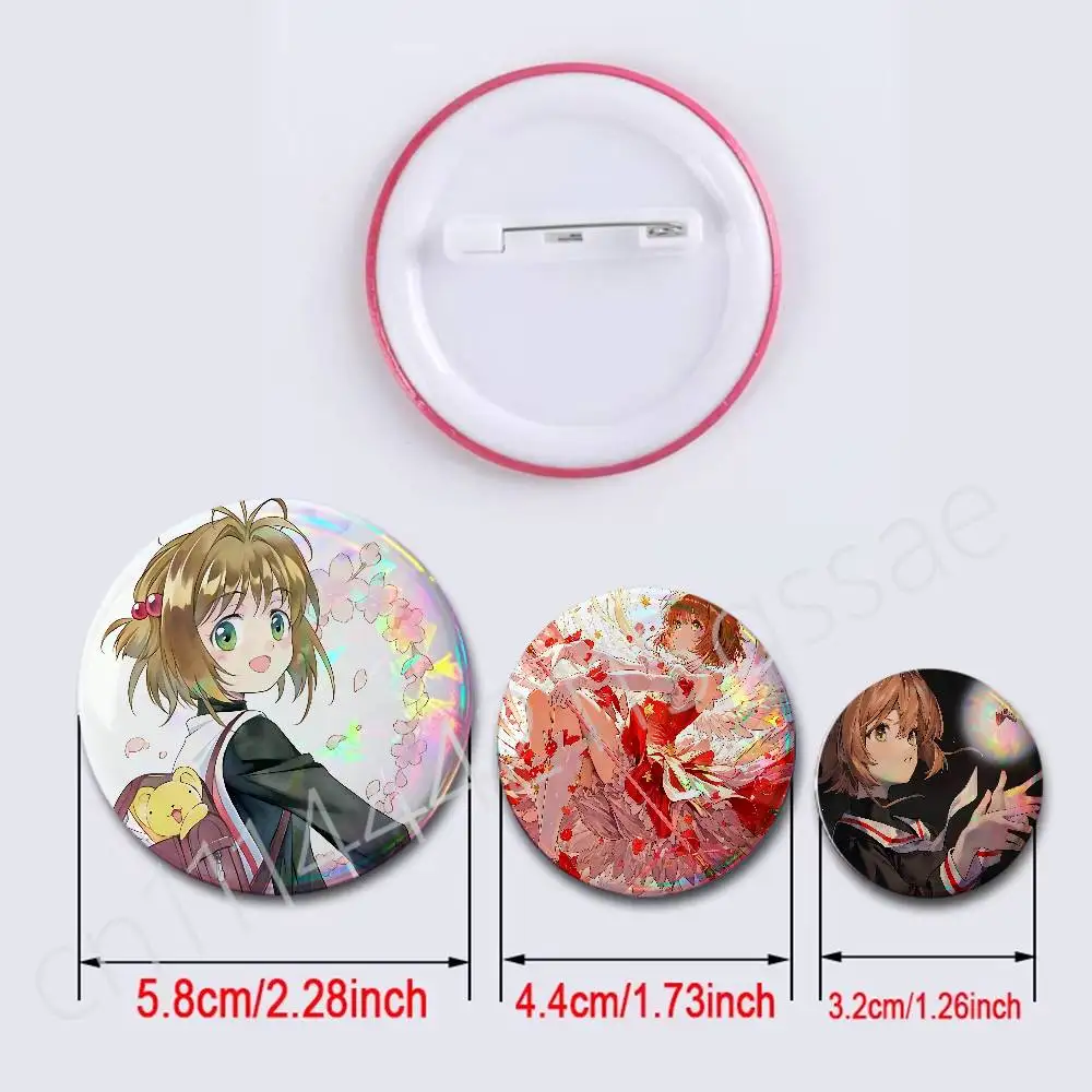Anime FOR Cardcaptor Sakura Badges Button Round Creative Pin Brooch Badge Bag Decor Accessories Fans Collect Friends Gifts