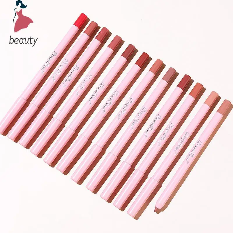 Lápis Matte Multicolor Lip Liner, maquiagem de contorno de lábios impermeável, duradoura, antiaderente, cosméticos sexy