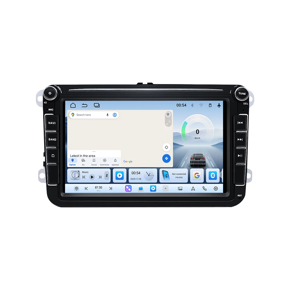 Reproductor Multimedia para Auto LELV de 8 Pulgadas para VW Volkswagen Skoda Octavia Golf 5 6 Touran Passat B6 Polo Jetta CarPlay Android Auto BT5.4