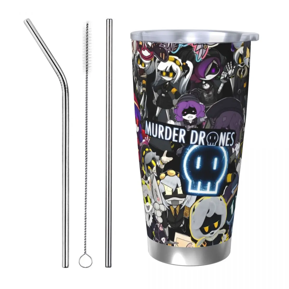 M-Murder-Drones 20oz Cup Large Capacity Car Mug Leak-proof Juice Coffee Cup Food Grade
