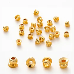 Tapas de cuentas chapadas en oro de 14K/18K, cuentas espaciadoras para separadores de pulseras, cuentas brillantes, suministros de fabricación de joyas DIY, venta al por mayor, 20/50 piezas