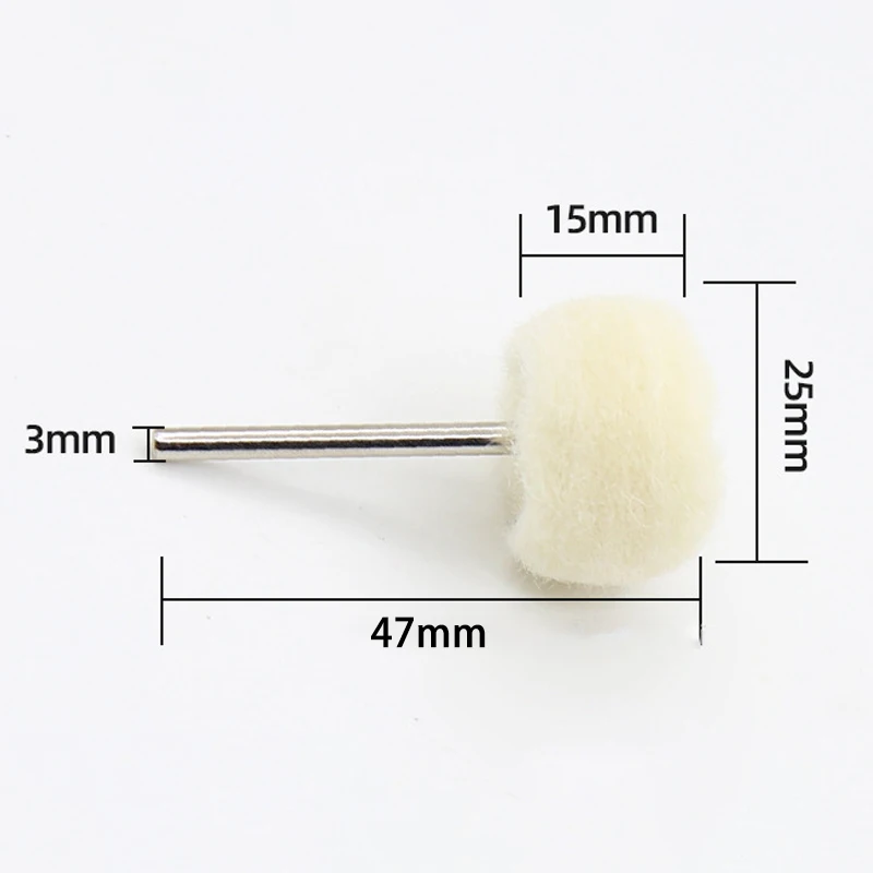 3-10Pcs Mini Wool Polishing Head 3mm Shank Buffing Wheel Polish Brush Drill Rotary Abrasive Tool Car Detail Cleaning Accessories