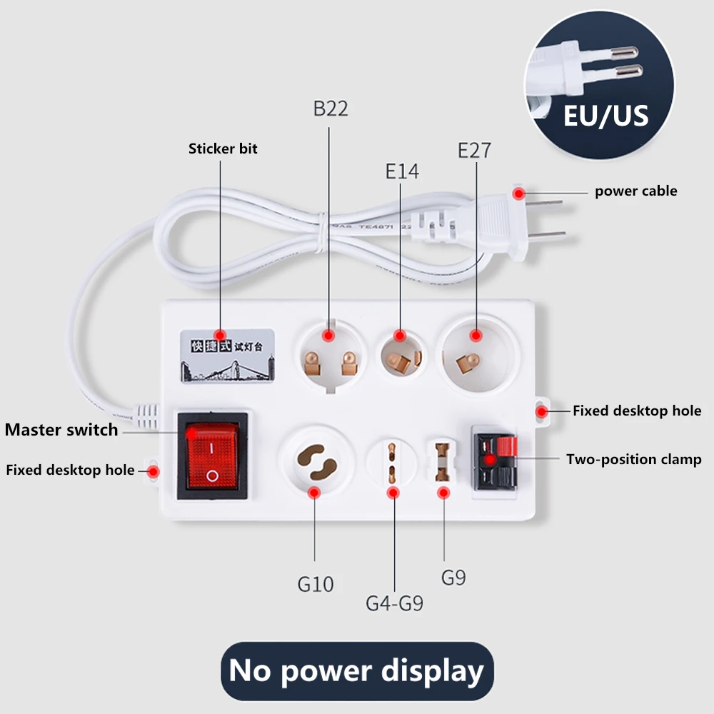 Multi-interface Quick Test Lamp Holder 12 Port Led Bulb Tester Versatile Led Lcd Tester for E27 B22 E14 Lamp Bulb Light Test