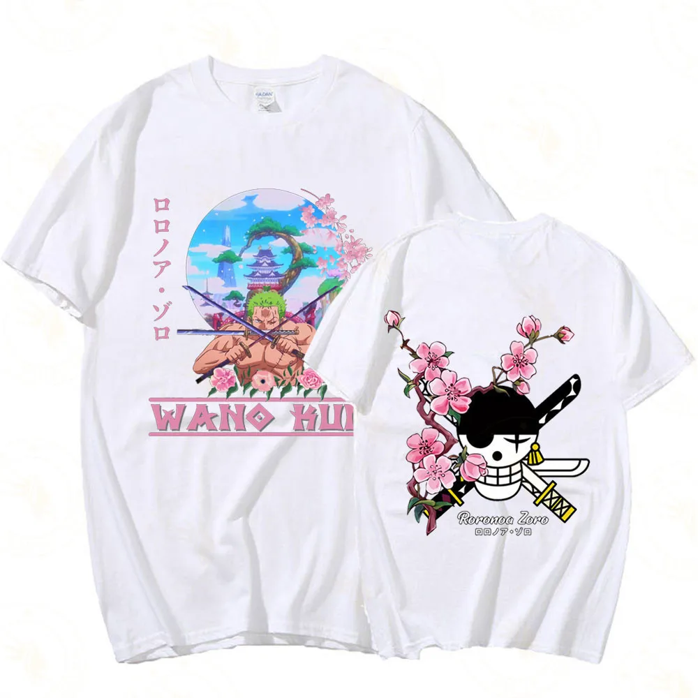 Une pièce Zorro japonais Anime hommes femmes été T-shirt Harajuku rétro à manches courtes ample surdimensionné décontracté confortable Y2k haut