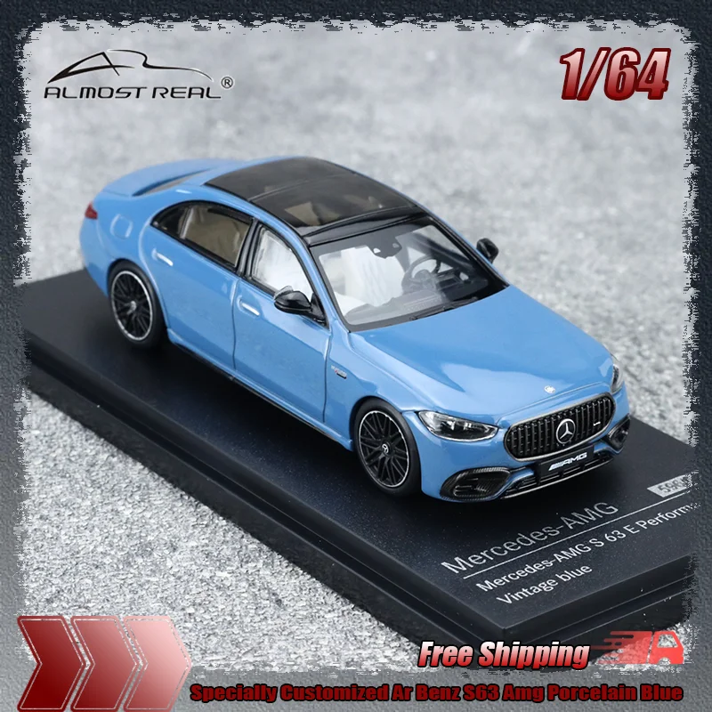 

Mercedes-Benz S63 AMG Porcelain Blue Alloy Miniature Die-Cast Car Model 1:64 Scale Customized Collectible Toys Gift for Ages 14+