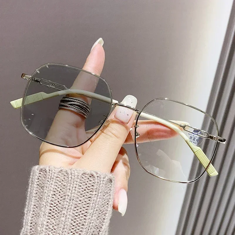 Outdoor Color Changing Sunglasses Ladies Intelligent Photochromic Minus Diopter Glasses Trendy Myopia Prescription Eyeglasses