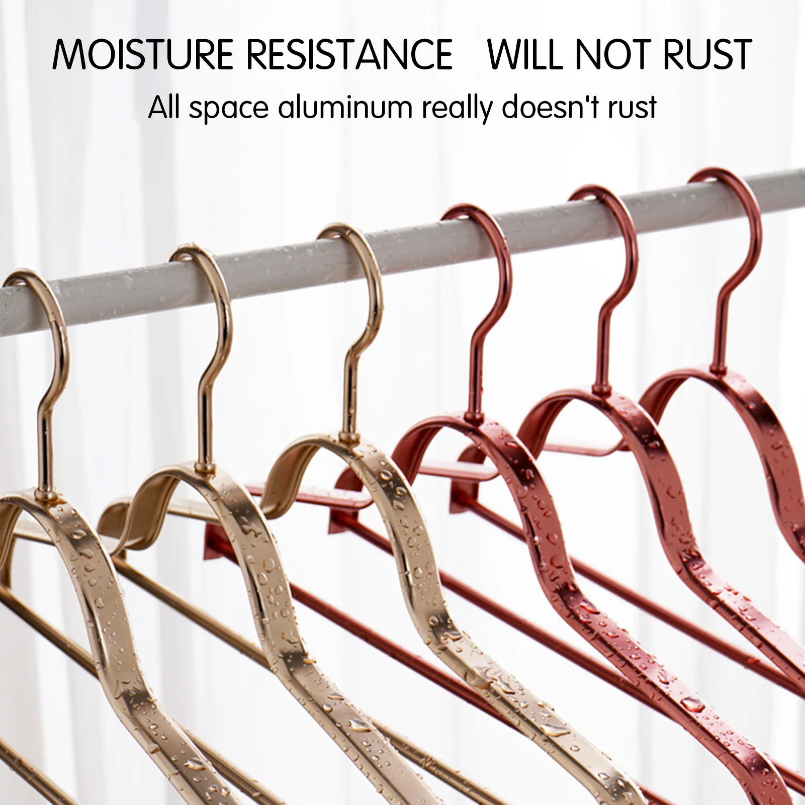 

5pcs Bold Clothes Hangers Durable Aluminum Alloy Anti Slip Clothes-rack Laundry Room Storage Rack Home Dormitory Storage Hangers
