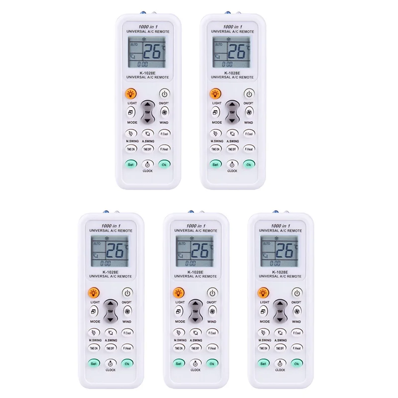 

【Flash-Deal!】5X Universal 1000 In 1 LCD Low Power Consumption K-1028E Air Condition A/C Remote Control Controller