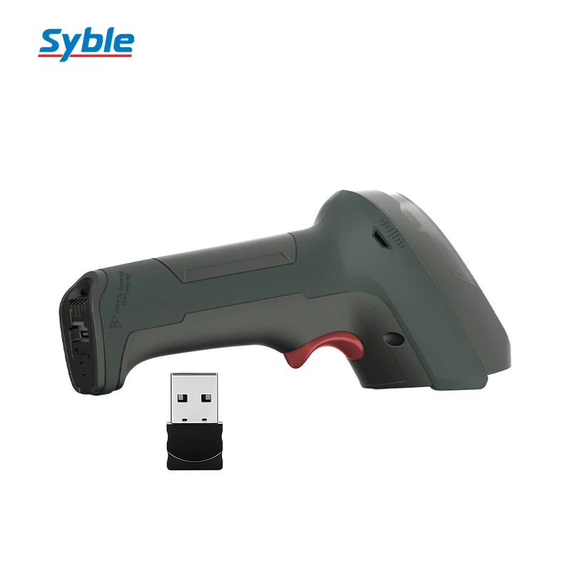 

Беспроводной считыватель штрих-кодов Syble XB-D70RB Ручной 2D-сканер штрих-кодов с USB-ключом