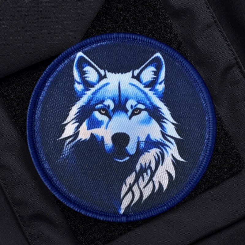 

Blue Wolf Tactica Printing Patch Hook&Loop Morale Badge Armband Tactical Backpack Hats Decoration Sticker Patches on Clothing