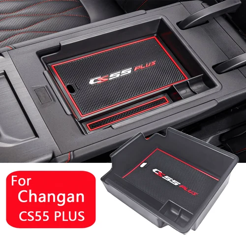 Para Changan CS55 PLUS 2023 2024, caja de almacenamiento para reposabrazos de coche, organizador de consola central, contenedor, bandeja para monedas, accesorios