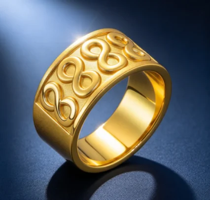 9999 gold ring - romantic couple design, high-end style, open-ended ring, new model, available for wholesale