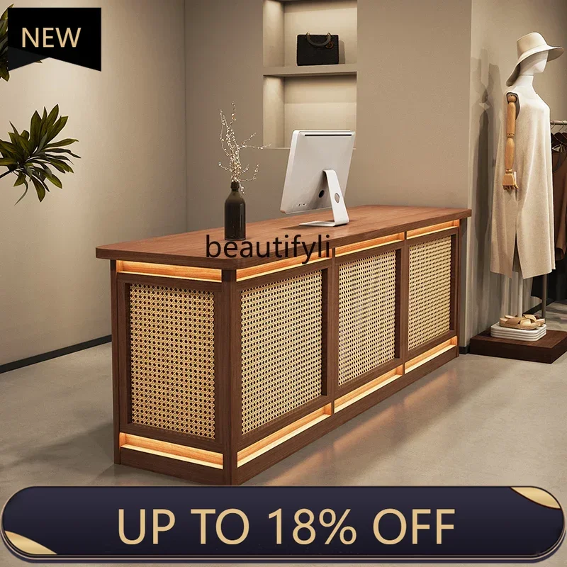 

P178 Vintage Style Clothing Store Cashier Counter Island Cabinet Restaurant Homestay Wellness Center Front Desk Reception Desk